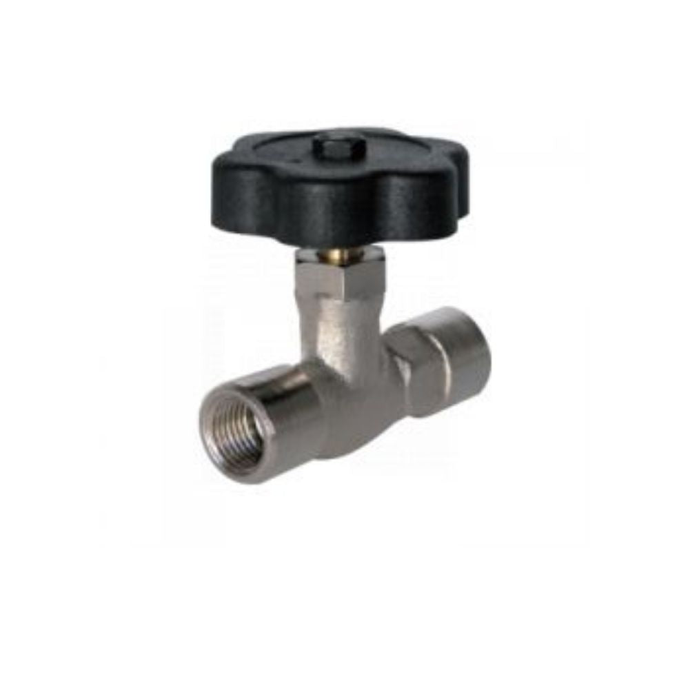 VÁLVULA DE AGULHA DE LATÃO DE 1/4" COM ROSCA FÊMEA