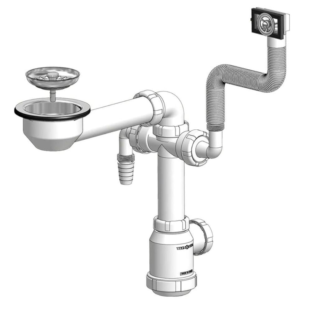 SIFÓN SIMPLE C/VALVULA AHORRAESPACI