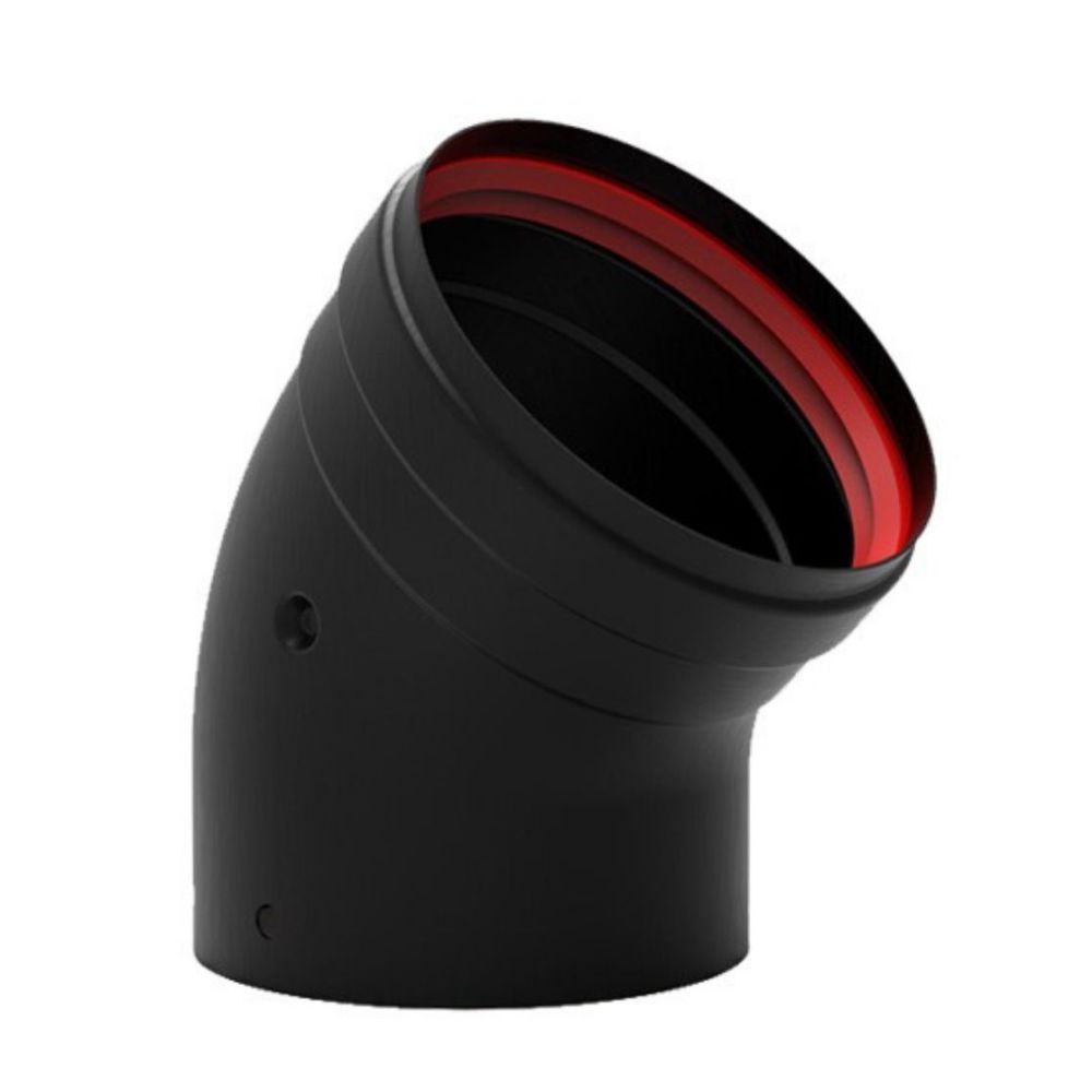 CODO DE 45º NEGRO M-H EN ACERO VITRIFICADO - DIAMETRO 80MM