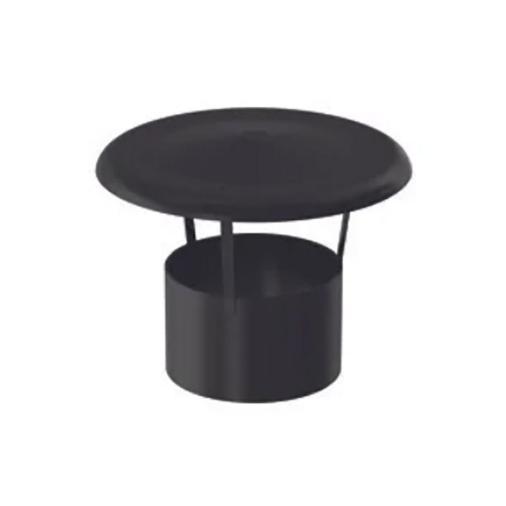 DEFLECTOR EVACUACIÓN VERTICAL NEGRO MACHO INOX DIAMETRO 80MM