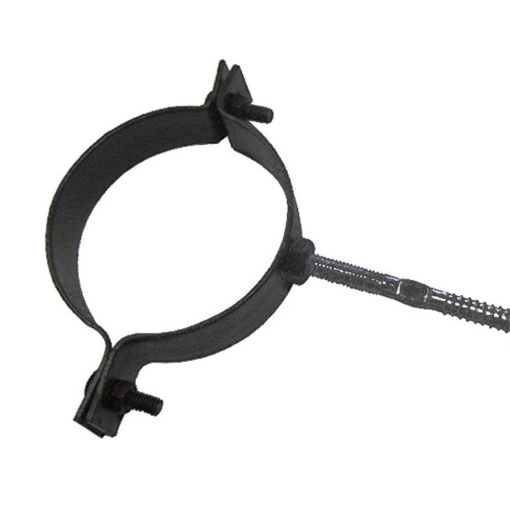 ABRAZADERA A PARED EN ACERO NEGRO - DIAMETRO 80MM