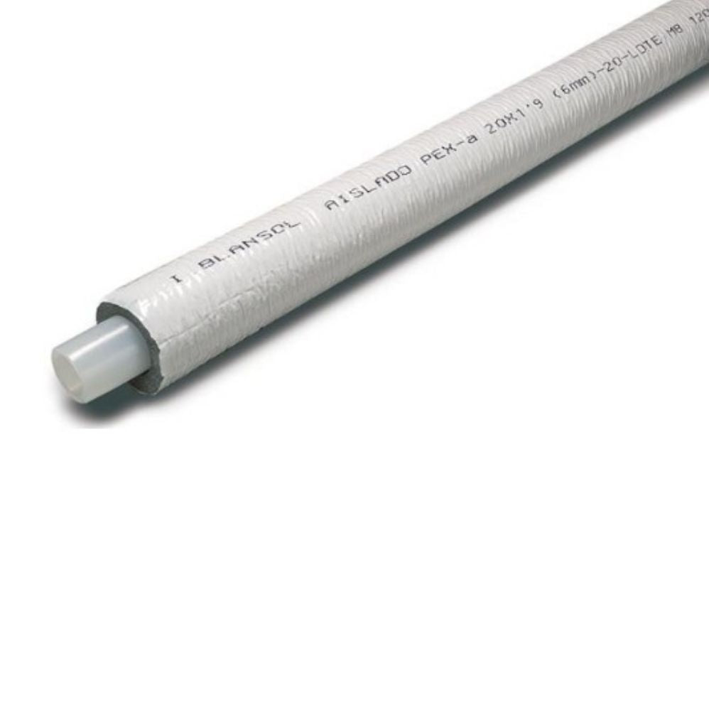 MTS. TUBERÍA PE.Xa AISLADA (e-6mm) 16x1,8 ROLLO 100 M.