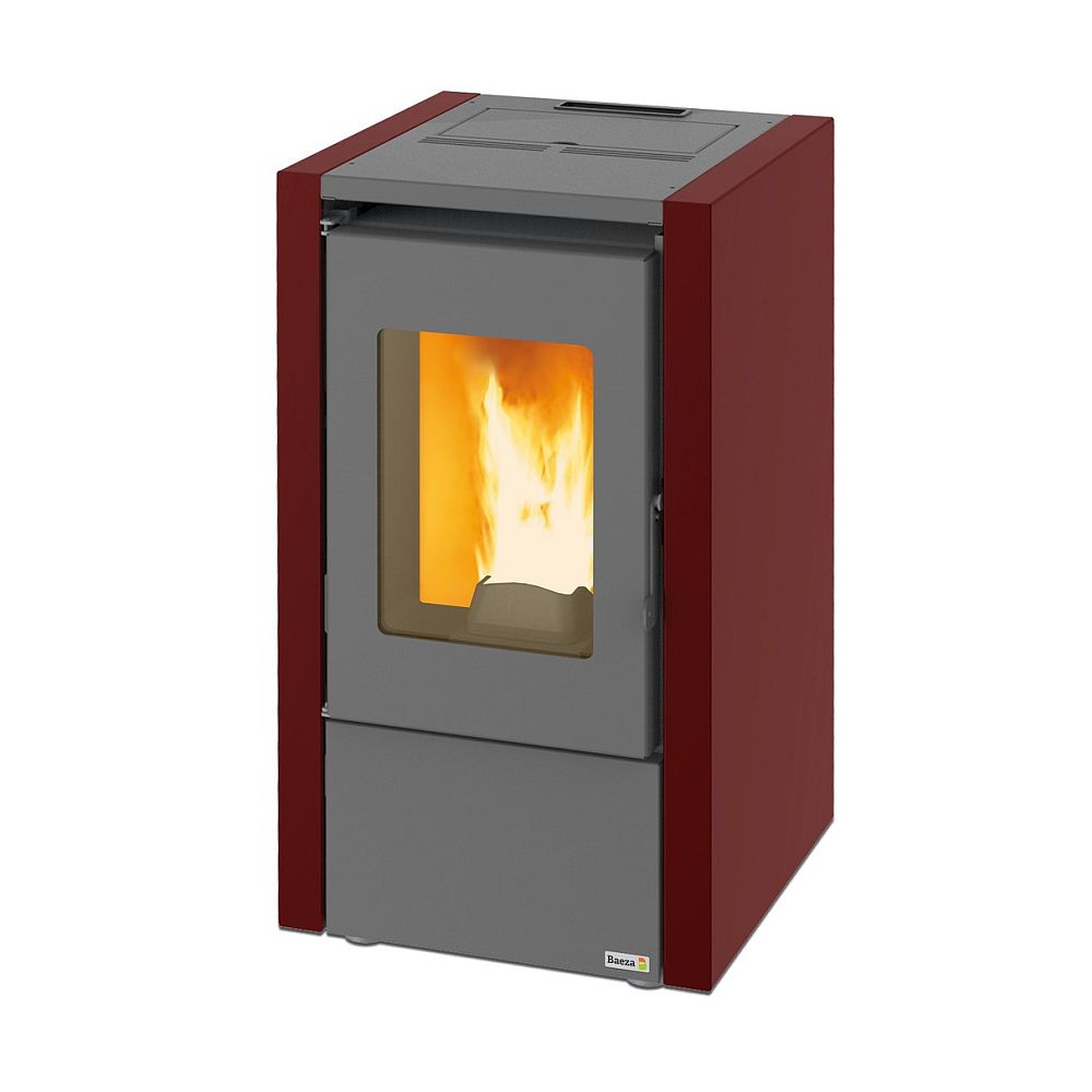 ESTUFA DE PELLET BAEZA TERRA BASIC 6,4KW - COLOR BURDEOS