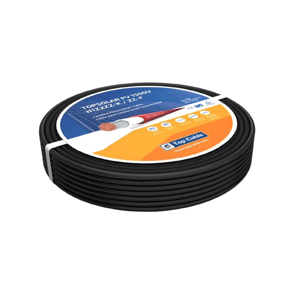 100 MTS. CABO SOLAR LH 6 MM2 PRETO