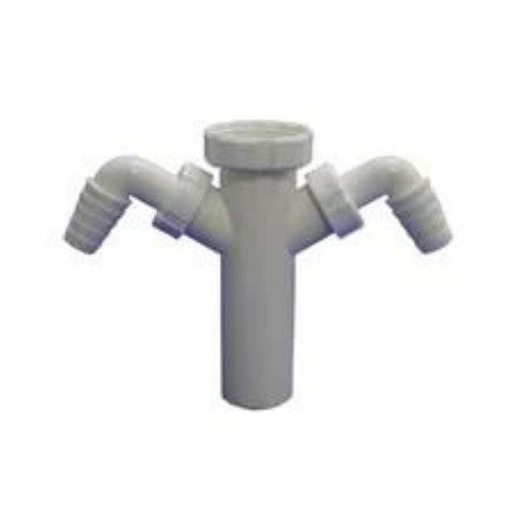 CONEXÃO DUPLA PARA ENTRADA DE MÁQUINA DE LAVAR ROUPA D.40 - PORCA 1.1/2" T218