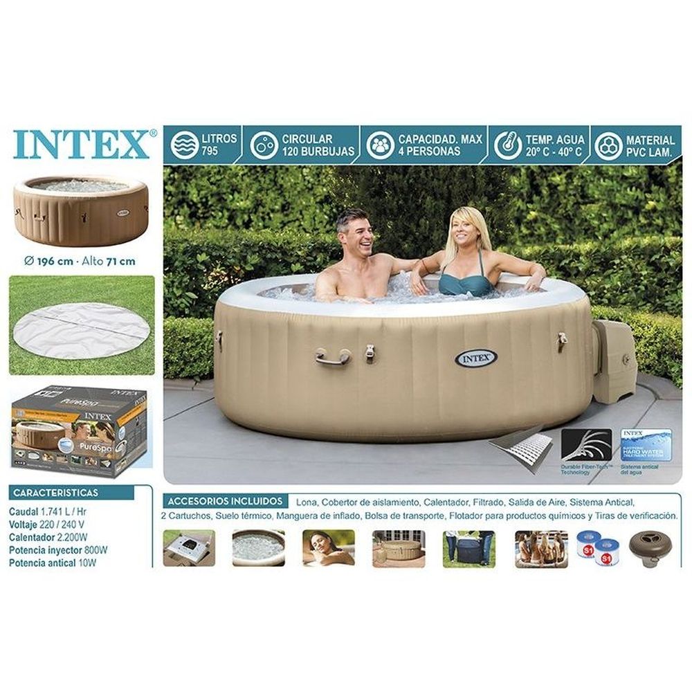 PURESPA BUBBLE MASSAGE 795 L BEGE D.196 X 71 55074