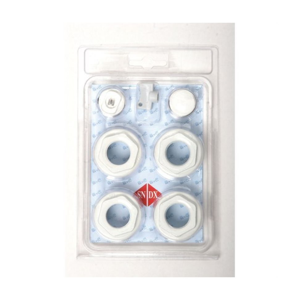 KIT UNIVERSAL RADIADORES 1"X3/8" TAPONES+SOPORTES BLANCO