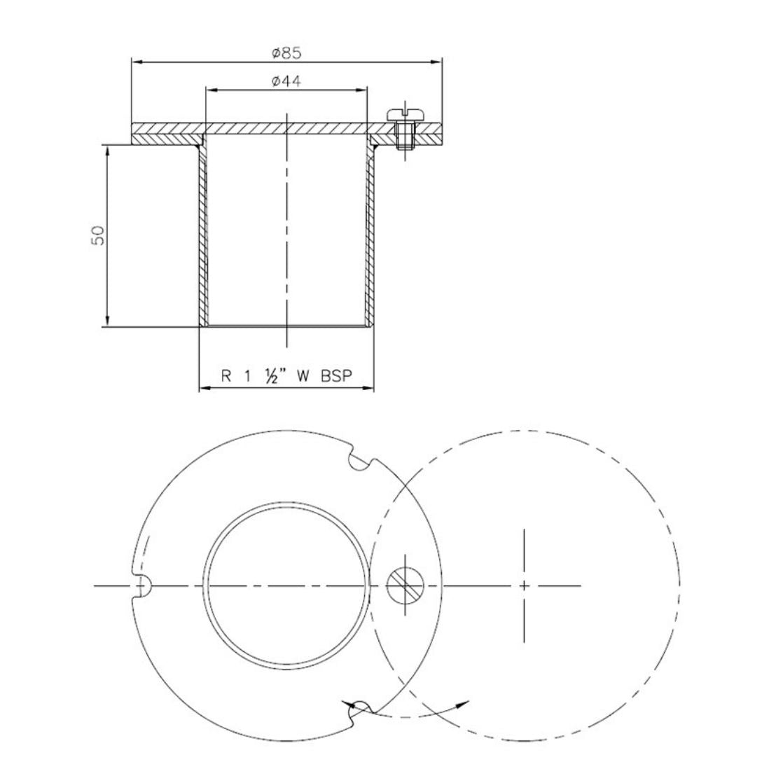 BOQUILLA ASPIRACION INOX. CON TAPETA 21644