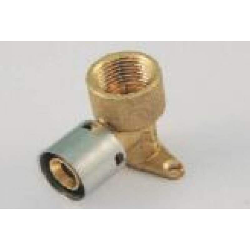 CODO ROSCA HEMBRA CON SOPORTE PE-X D.20*1/2"