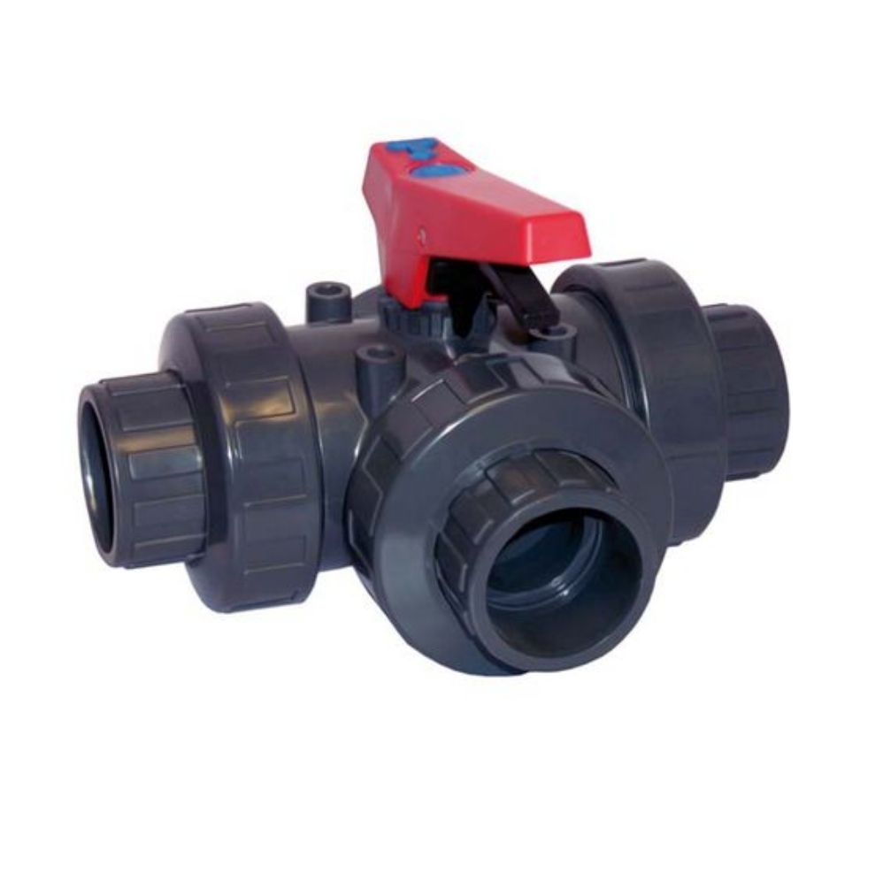VÁLVULA DE ESFERA DE PVC DE 3 VIAS D.50 20168
