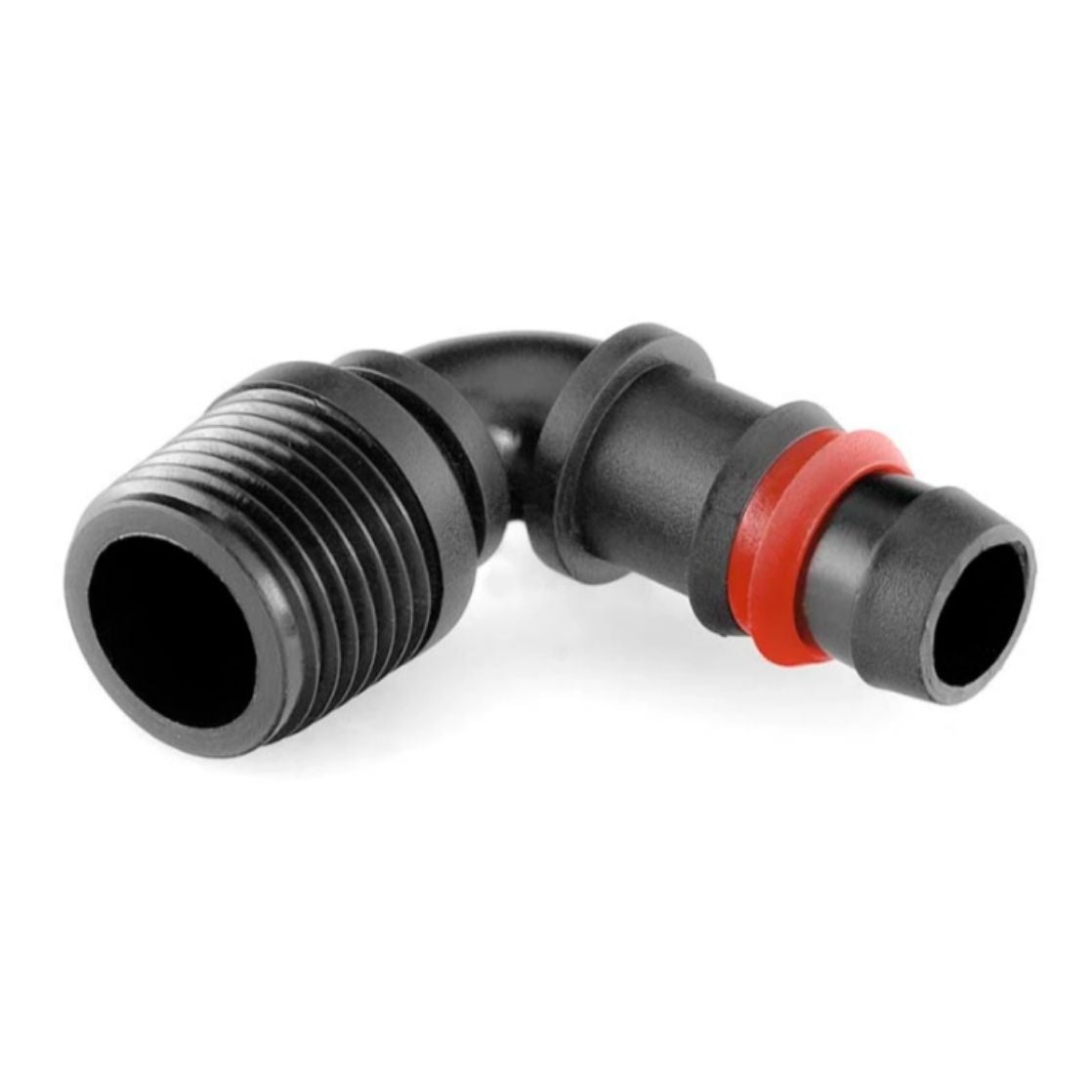 COTOVELO ROSQUEADO MACHO COM ANEL DE SEGURANÇA D.20MM. ROSCA DE 1/2"