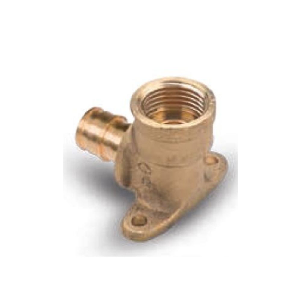 COTOVELO ROSQUEADO F DE LATÃO D.20*1/2" COM SUPORTE DE SISTEMA EXPANDIDO PEX-A