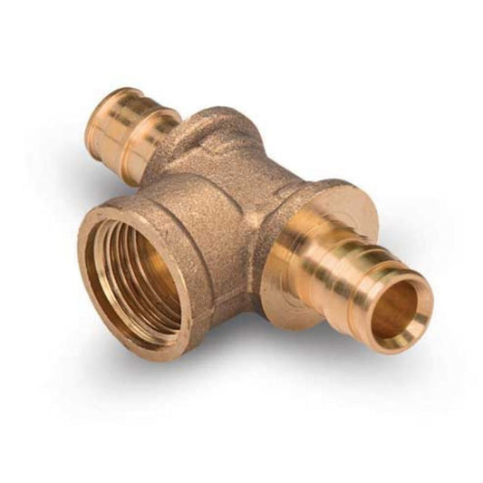 TÊ FÊMEA DE LATÃO COM ROSCA D.16*1/2" SISTEMA EXPANDIDO PEX-A 