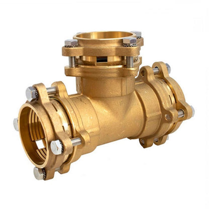 PARAFUSO DE APERTO IGUAL EM T DE LATÃO PARA TUBO PE 90-90-90