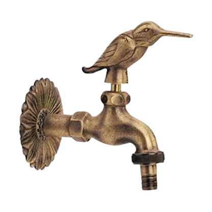 TORNEIRA DECORATIVA DE LATÃO MODELO PÁSSARO - ROSCA M. 1/2" 