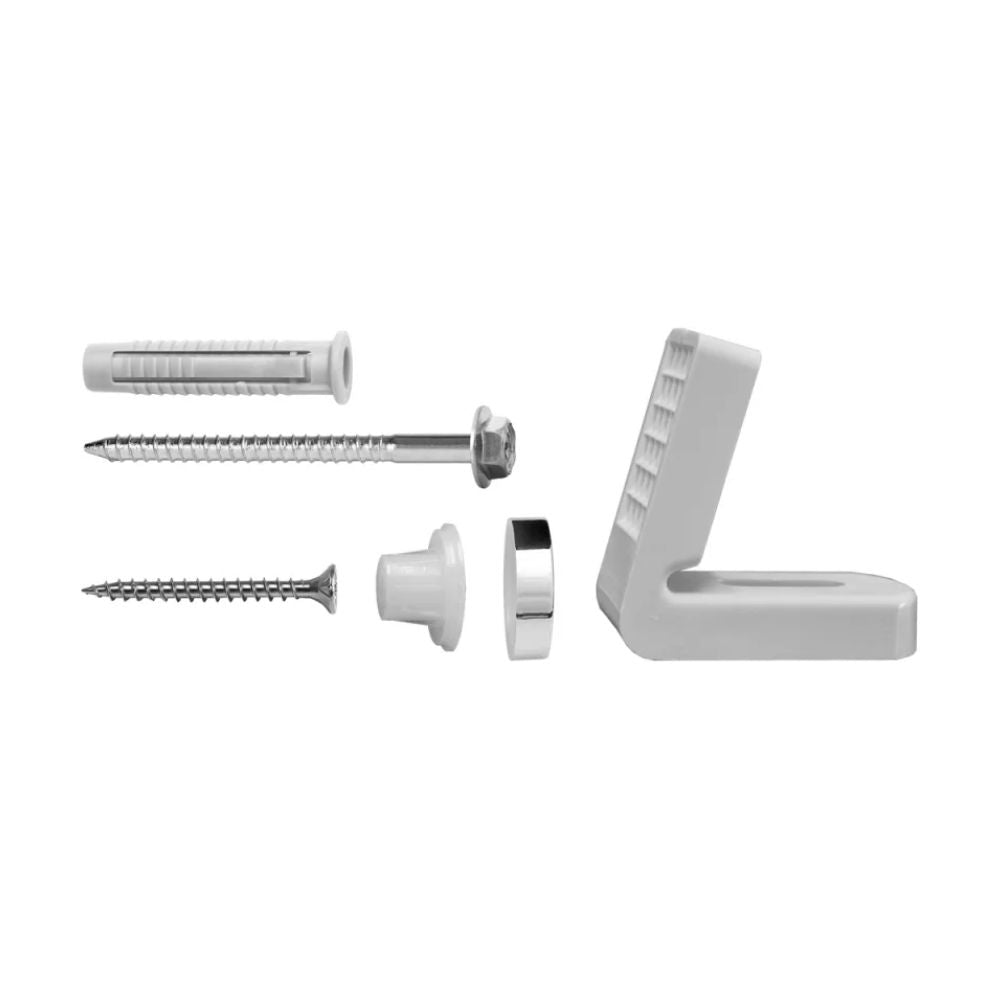 KIT DE FIXAÇÃO DE SANITÁRIO DE CANTO (2ANG+2T.6X60+2T.5X45+2TA.8+2EMB+2PR)