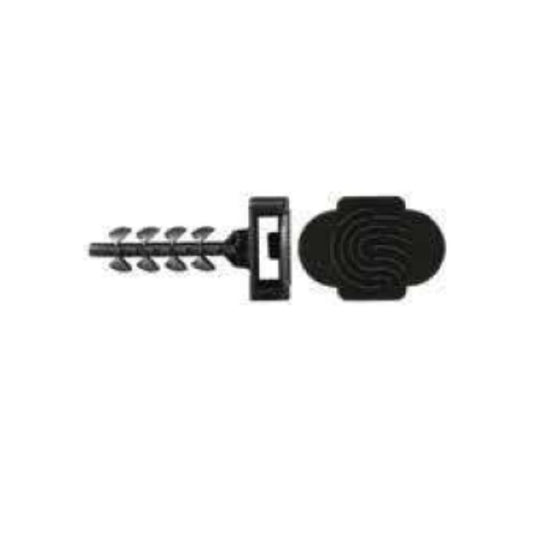 C 100U.PLUG DE FLANGE DE PAREDE PARA INSERÇÃO MANUAL 6X30 PRETO