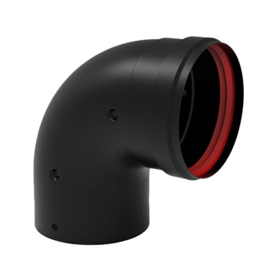 COTOVELO MH PRETO 90º EM AÇO VITRIFICADO - DIÂMETRO 80MM 