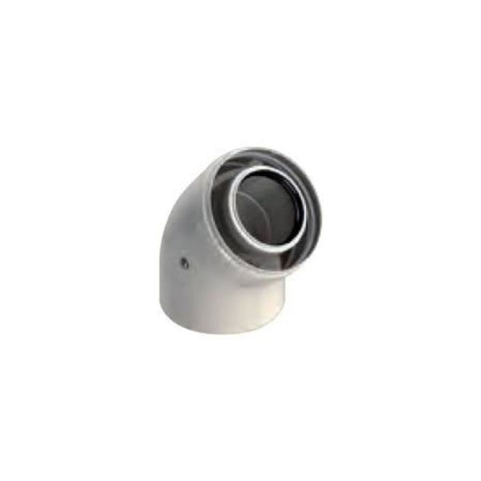 CODO DE 45º COAXIAL 80/125MM M-H CONDENSACIÓN