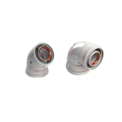COTOVELO COAXIAL 90º 60/100MM MH ALUMINIO