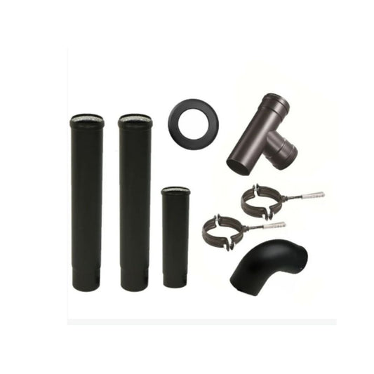 Kit de chaminé para fogões a pellets de 80 mm - esmaltado