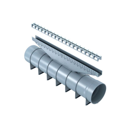CANAL TUBULAR PP D.110 COM GRADE CINZA