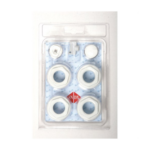 KIT UNIVERSAL RADIADORES 1"X1/2" TAPONES+SOPORTES BLANCO