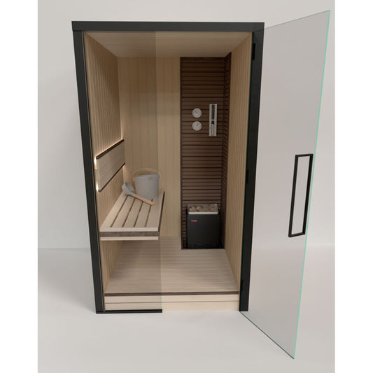 SAUNA LOFTY 1212 ABACHI+FRONTAL CRISTAL+2 CARAS VISTAS OBS