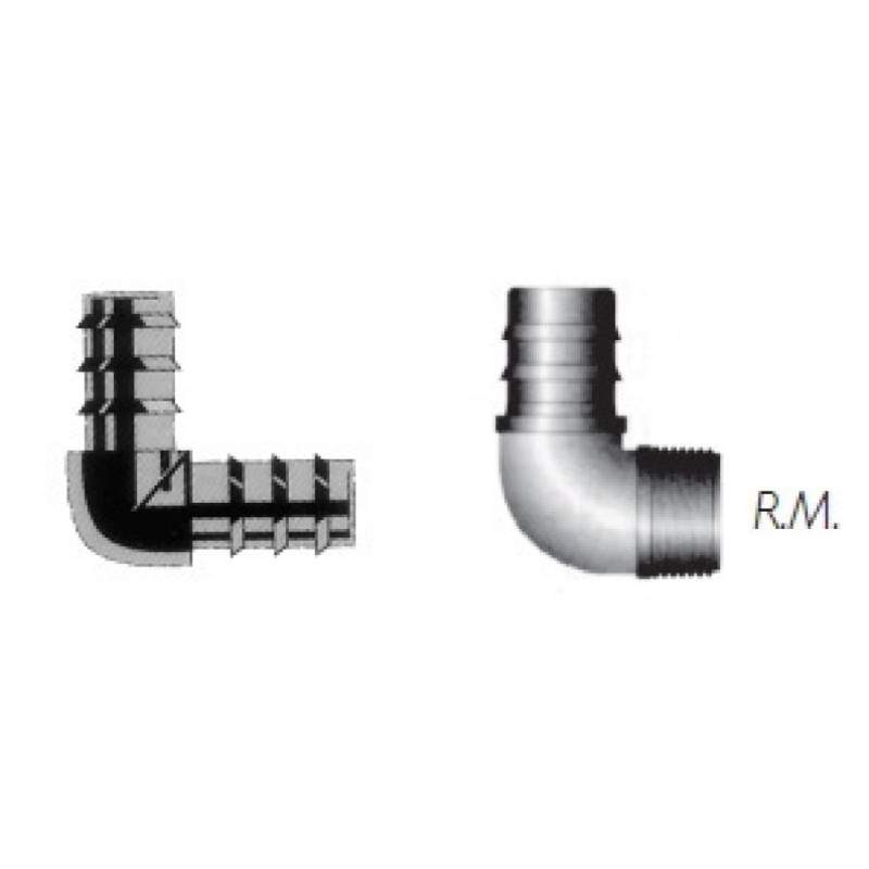 COTOVELO 90º ROSCA MACHO 16MM X 1/2" (B100)