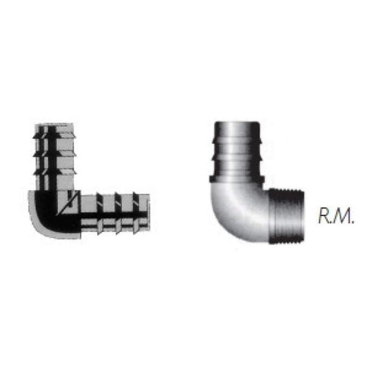 COTOVELO 90º ROSCA MACHO 16MM X 1/2" (B100)