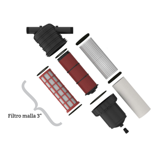 FILTRO MALLA 3" ROJO 120 MESH INOX